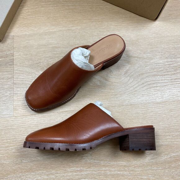 Madewell The Mindy Lugsole Leather Mule Women's 8.5 Color Dried Maple - Picture 4 of 12